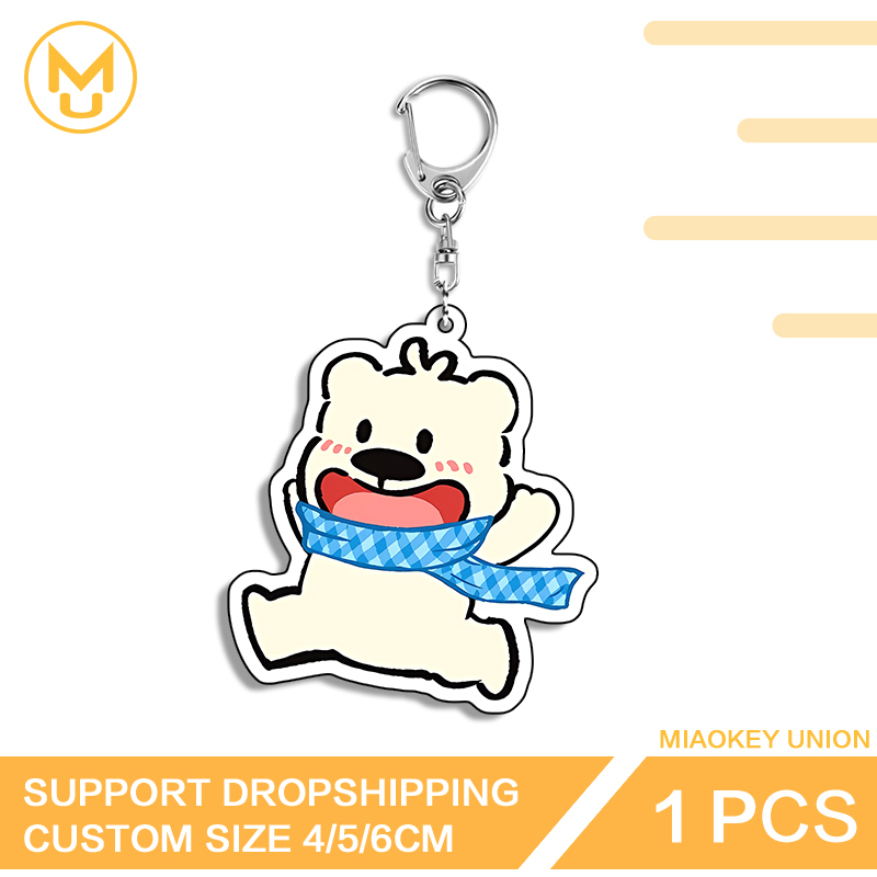 Resin Art Keychain Design - キュートランベア目を引くエッジの効いた独占的なデザイン両面アクリルキーホルダーアート絶妙なバックパック装飾コレクション