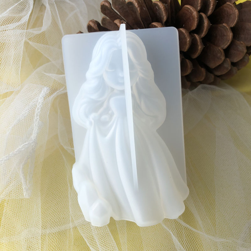 Resin Art Furniture - 3D かわいいプリンセスシリコーンキャンドルモールド天使の女の子石鹸樹脂石膏作る型 DIY 人間チョコレートベーキングツール家の装飾のギフト