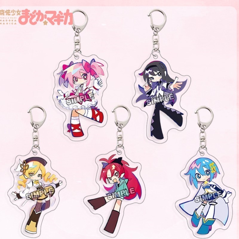 Resin Art Keychain - 魔法少女まどか☆マギカ カナメ アクリル製キーホルダー ジュエリーバッグチャーム キーリング クリエイティブキーチェーンペンダント