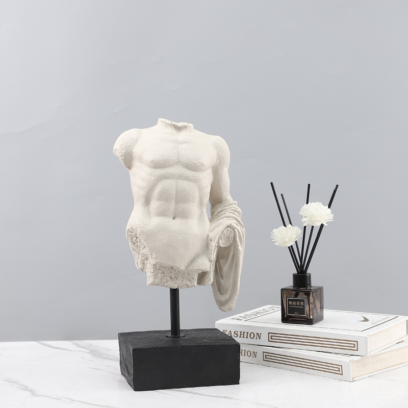 Resin Art Decoration Items - 北欧風クリエイティブな半身彫刻オーナメント ミニマリスト樹脂像 リビングルーム 寝室 玄関装飾アートアイテム ホームデコレーション
