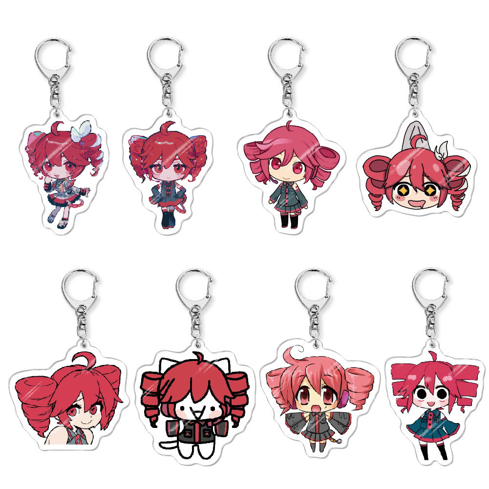 Resin Art Keychain - カサネ・テト ‌ ぬいぐるみアニメキーホルダー 学生ファンギフトバッグチャームキーチェーンペンダント 模範的な装飾品 アニメーション製品