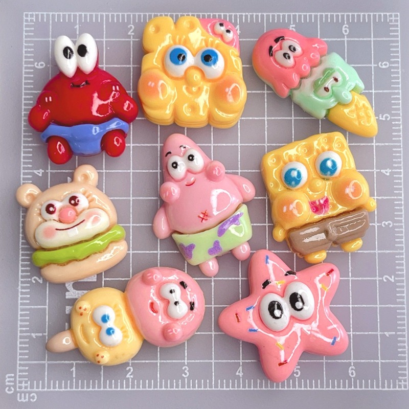Resin Art Phone Case - 8個入り カワイイ スポンジボブ スクエアパンツ シリーズ レジン製おもちゃ