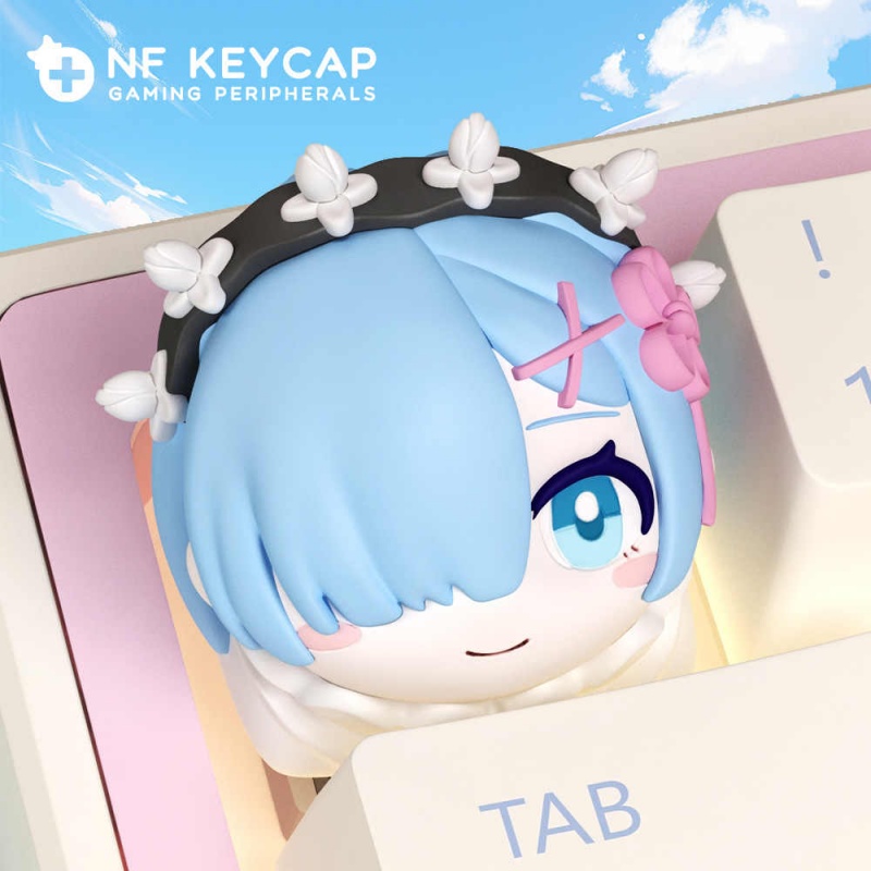 Resin Art World - レムアニメ個性派クリエイティブアートカスタムキーキャップレムESCステレオ樹脂キーキャップアニメガールアニメ周辺グッズギフト