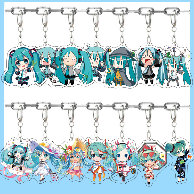 Resin Art Toys - 初音ミクアニメアクリルかわいいフィギュアバッグチャームキーリングキーホルダーペンダント車友人カップルジュエリーギフトファッション漫画