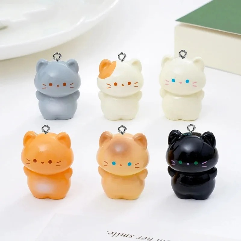 10個入り スイート3D立体子猫レジンチャーム 漫画風シャム - Resin Art Keychain のレビューと価格