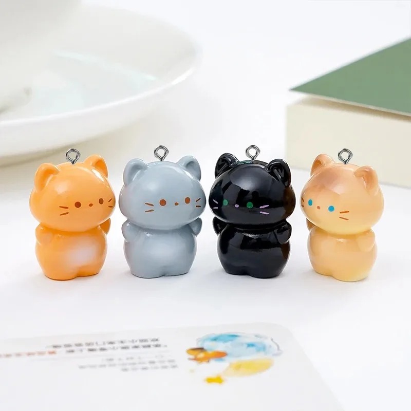 10個入り スイート3D立体子猫レジンチャーム 漫画風シャム - Resin Art Keychain のレビューと価格