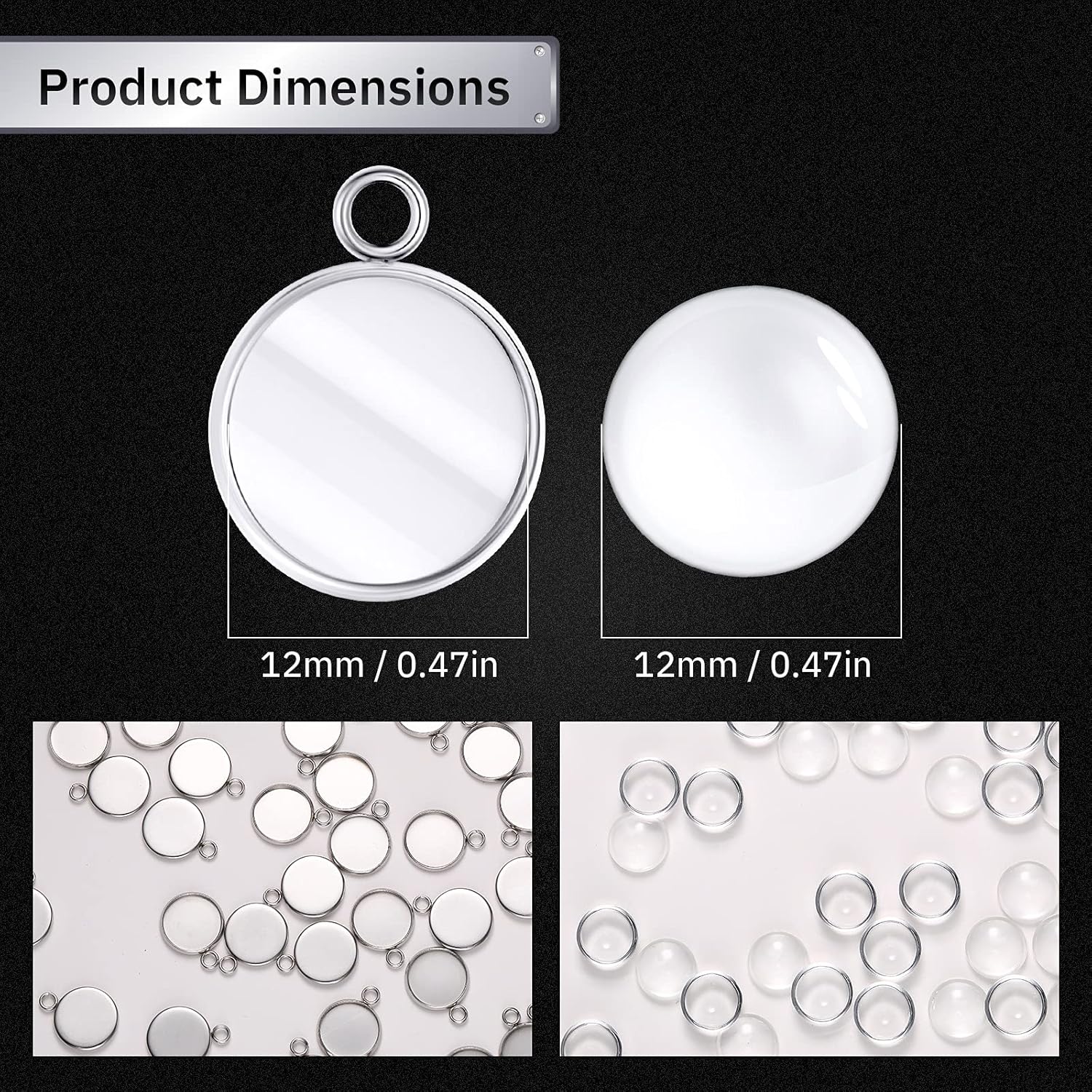 20個のステンレス鋼ラウンドベゼルブランクペンダントトレイ、 - Resin Art Keychain のレビューと価格