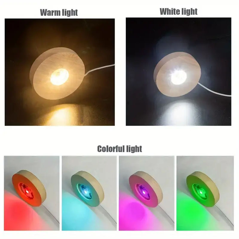 木製丸型LEDナイトライトベースアートディスプレイホルダーU - Resin Art Stand のレビューと価格