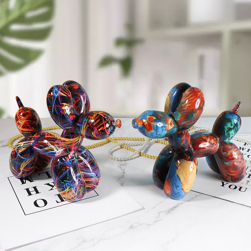 気まぐれな水転写バルーン犬の彫刻-リビングルーム/玄関用のま - Resin Art Stand のレビューと価格