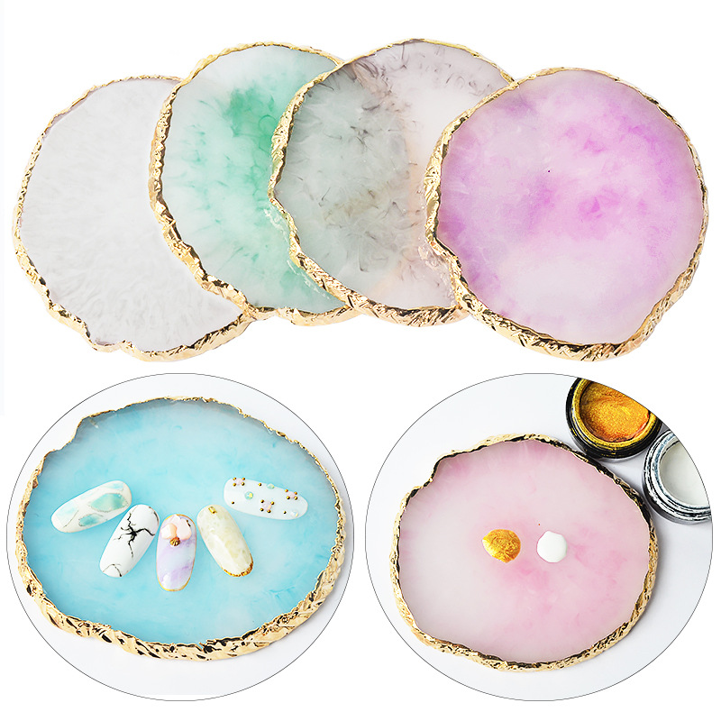 6 ラウンド樹脂オニキスストーンネイルパレットネイルアートデ - Resin Art Stand のレビューと価格