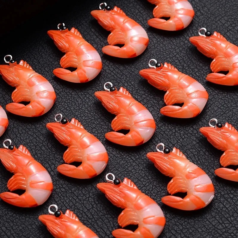 10 個アクリル樹脂漫画シーフードチャーム 3D 模擬ロブス - Resin Art Acrylic のレビューと価格