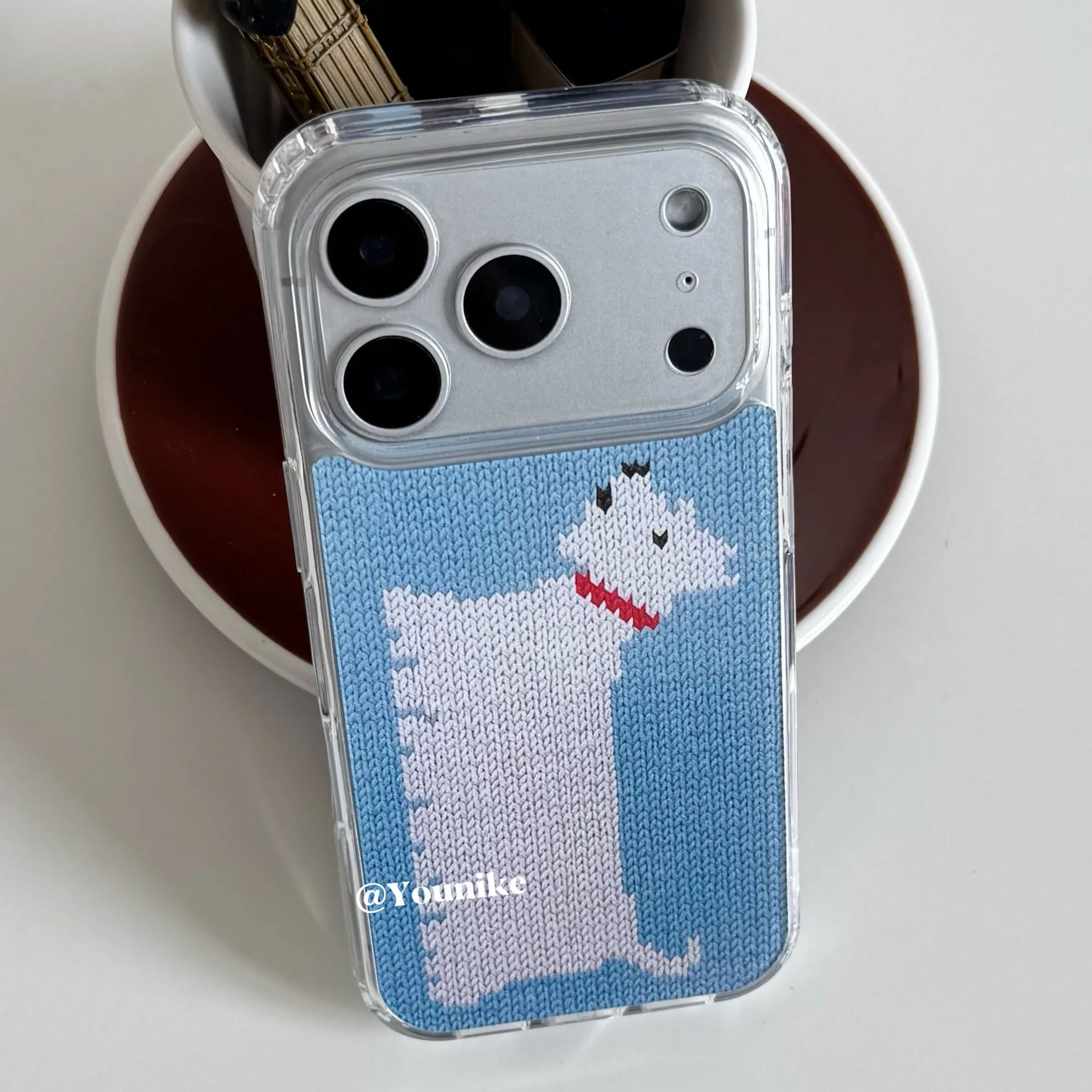 韓国風ニットプリントウェスタンハイランドドッグ可愛いスマホケ - Resin Art Phone Case のレビューと価格