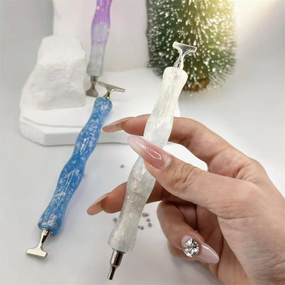 新しい波状樹脂製ダイヤモンドペインティングペン、ネジ式光沢ポ - Resin Art Pen のレビューと価格