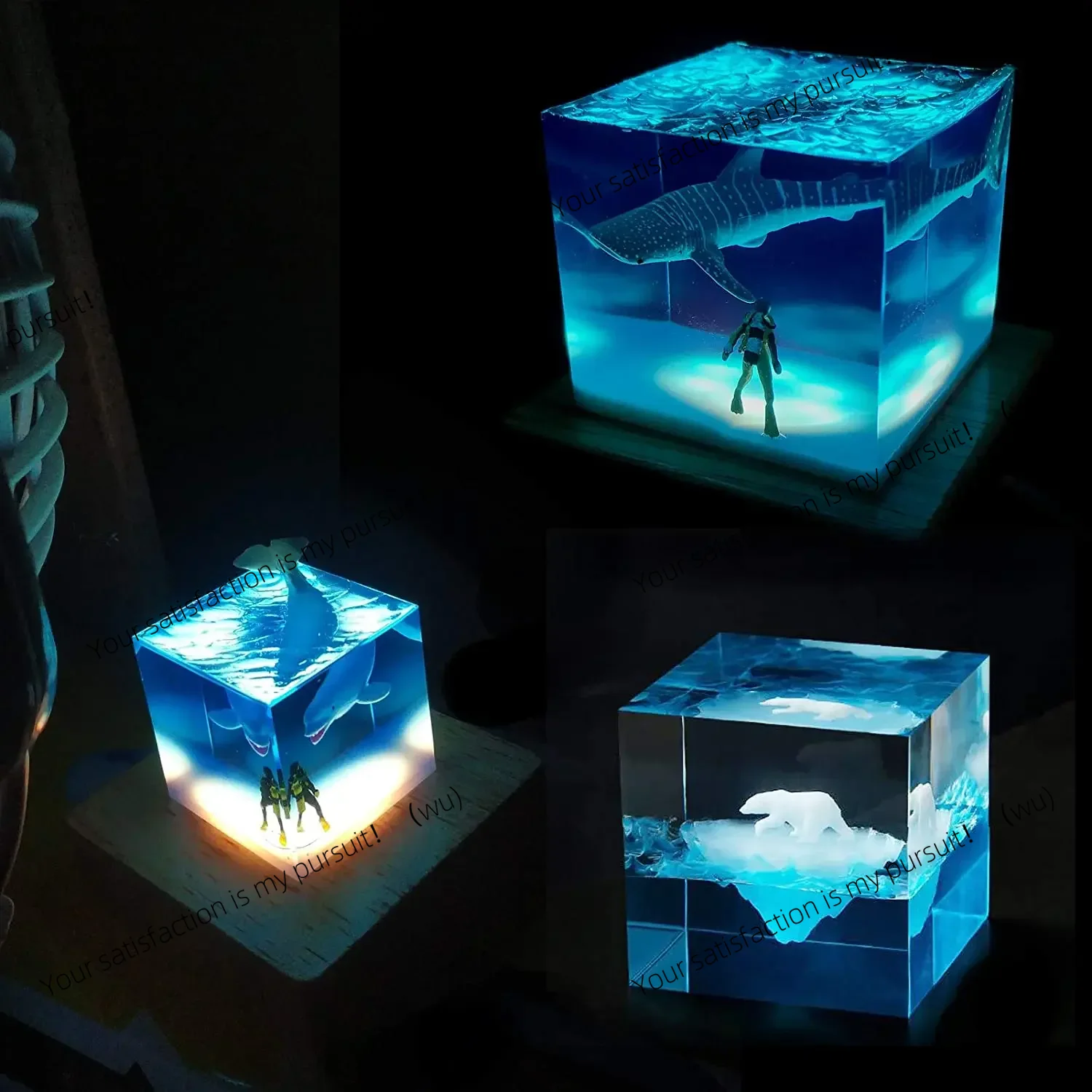 正方形のライトレジン型、LEDシリコン型、レジン用、木製の照 - Resin Art Stand のレビューと価格