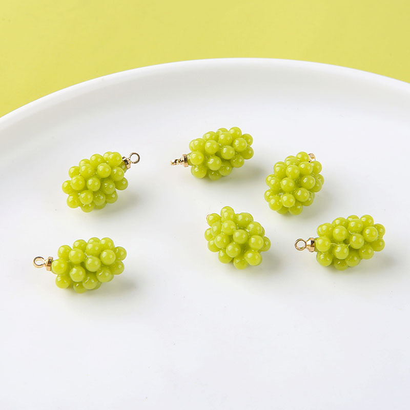 6 個のかわいい小さなブドウ樹脂チャーム立体フルーツペンダン - Resin Art Keychain のレビューと価格