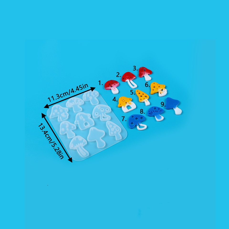 マルチスタイルキノコイヤリングペンダント穴あきシリコーン型  - Resin Art Acrylic のレビューと価格