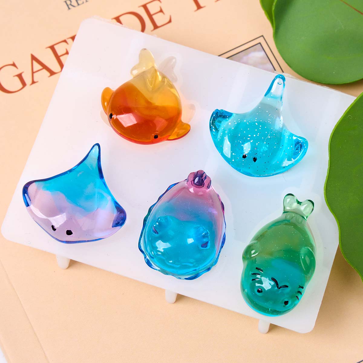 3Dヒーリング可愛いマンタ鯨シリコンモールドDIYキーホルダ - Resin Art A Keychain のレビューと価格