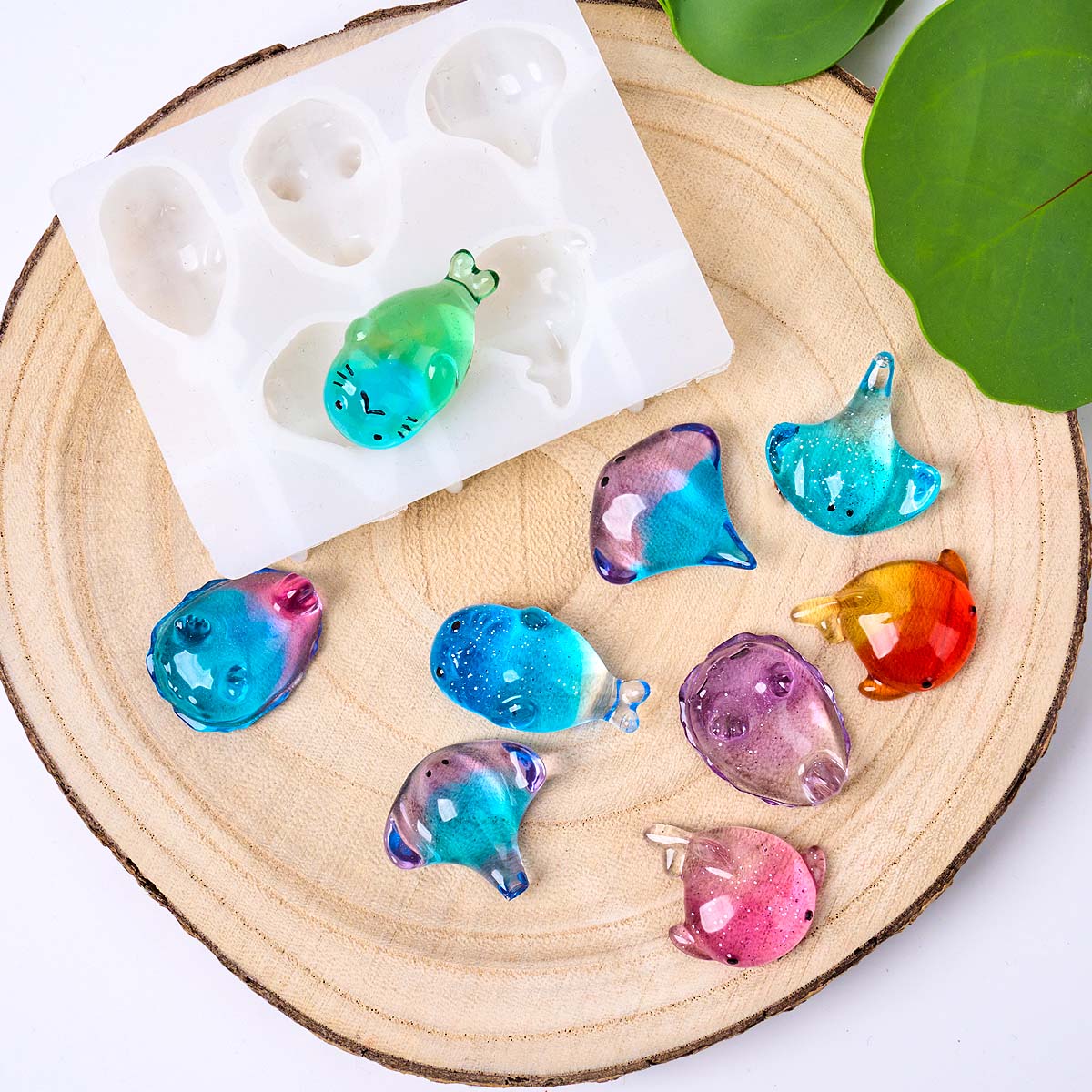 3Dヒーリング可愛いマンタ鯨シリコンモールドDIYキーホルダ - Resin Art A Keychain のレビューと価格