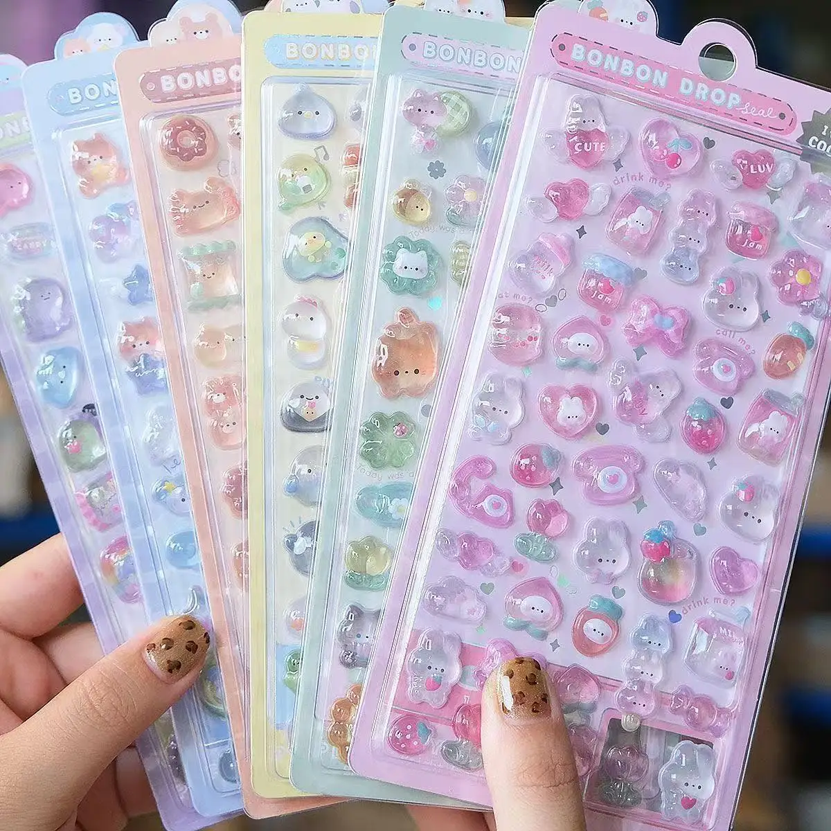 =-=2027かわいい3Dゼリーレジンステッカーかわいい漫画 - Resin Art Phone Case のレビューと価格