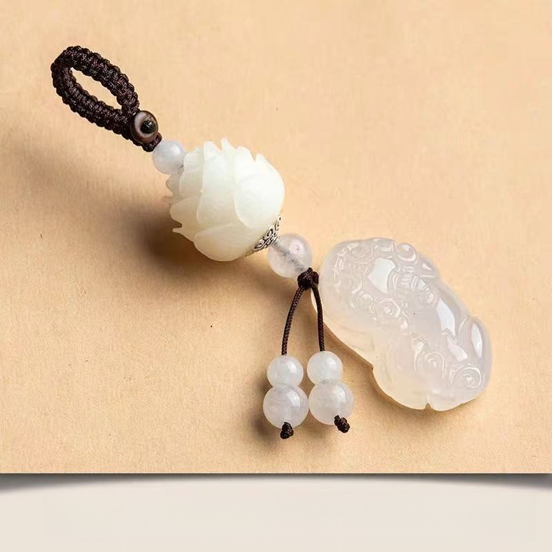 ペンダント蓮キーホルダー車チャーム仏陀安全結び付きカップル男 - Resin Art A Keychain のレビューと価格