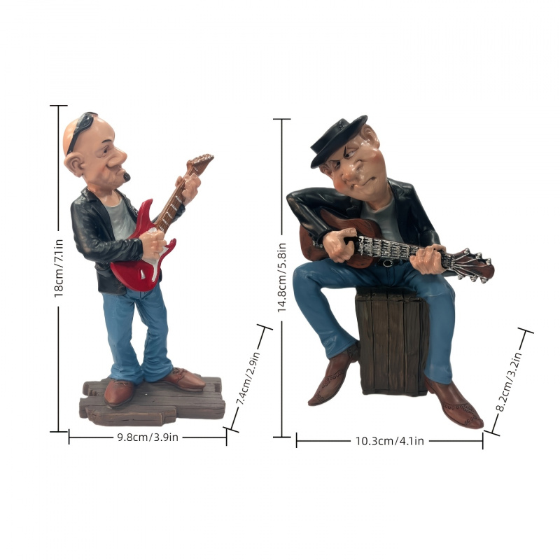 奇抜なギタリスト像の装飾品、手描きの樹脂製ミュージシャン装飾 - Resin Art Decoration Items のレビューと価格