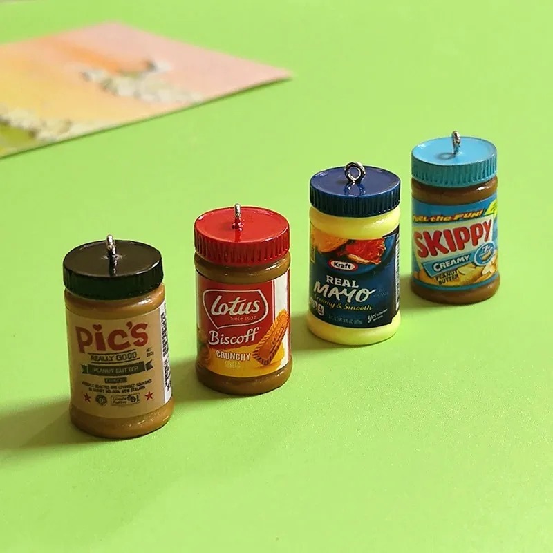 10個入り/パック ミニチュアシミュレーションピーナッツバタ - Resin Art Keychain のレビューと価格