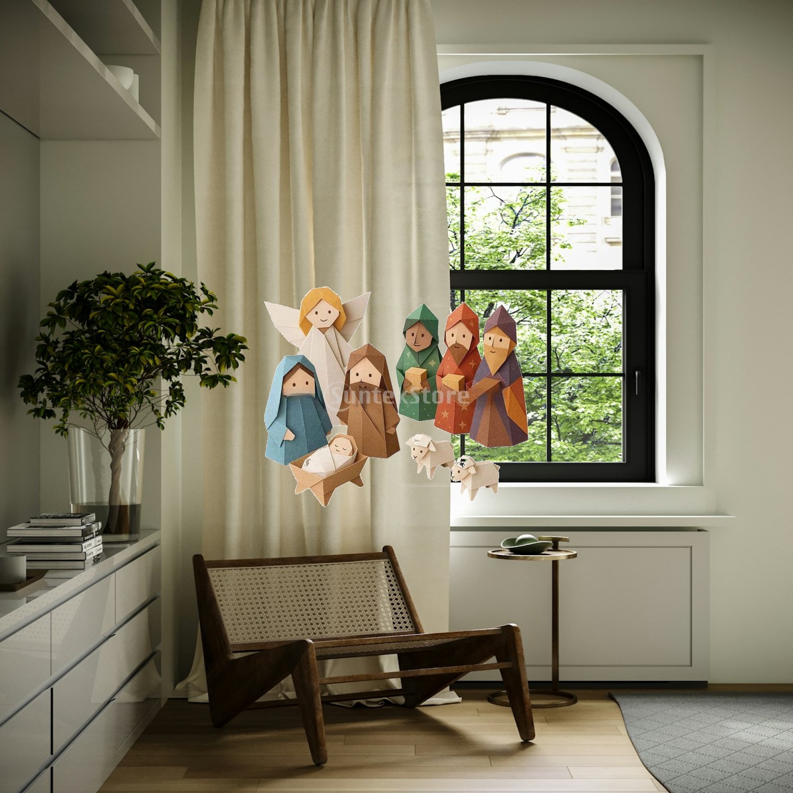 DIY アートクラフト用品折り紙キリスト降誕シーン小さな紙キ - Resin Art Decoration Items のレビューと価格
