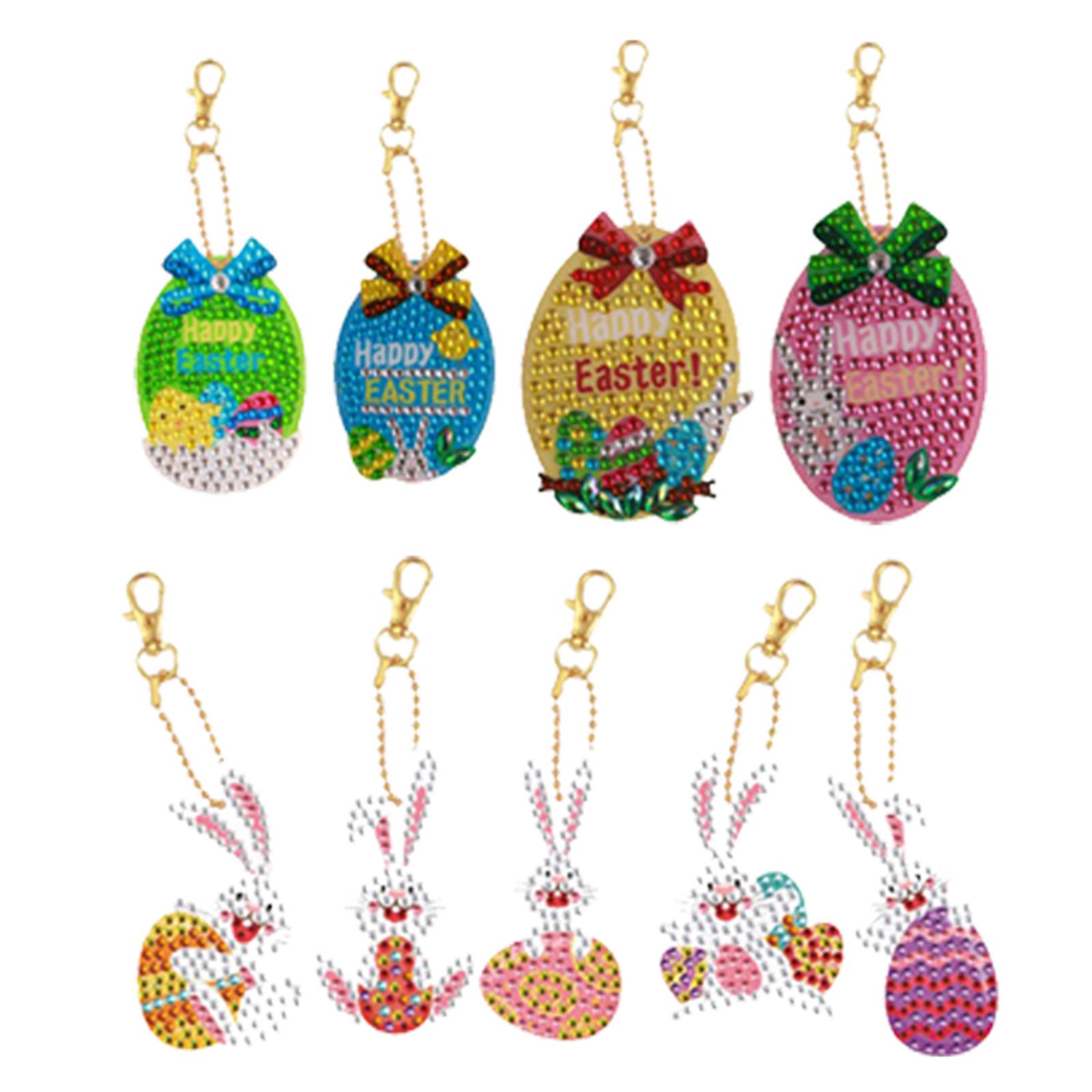 DIYダイヤモンドペインティングキーホルダー イースターバニ - Resin Art Keychain Design のレビューと価格
