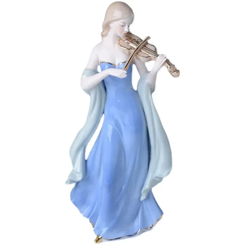 中国のヴァイオリン少女の陶器製フィギュアアート装飾品、家のリ - Resin Art Decoration Items のレビューと価格