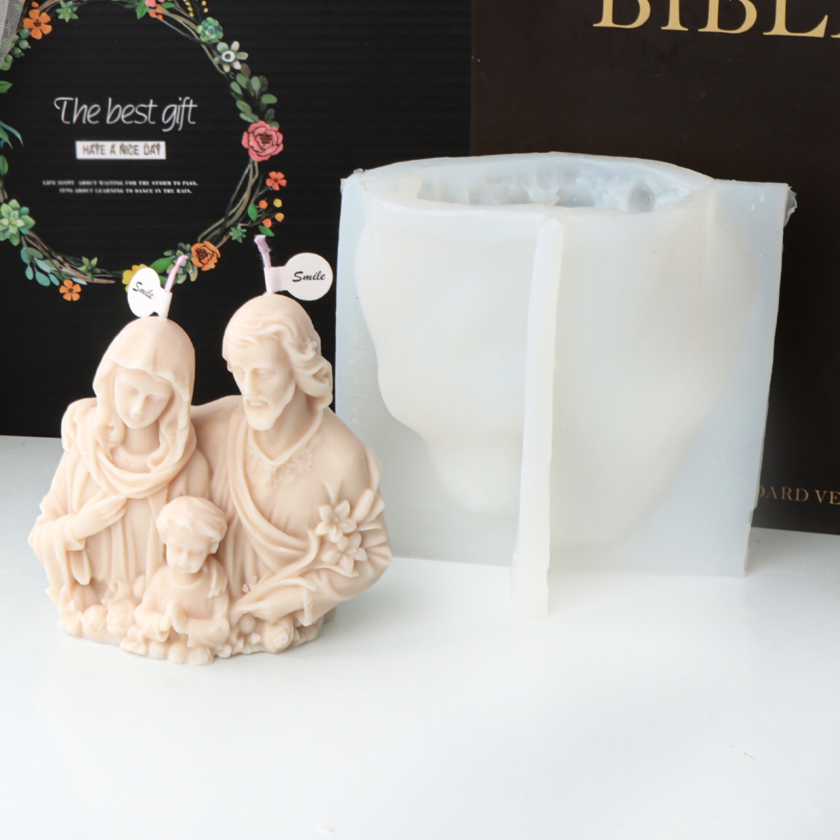 3D 聖家族像シリコーン型イエス聖母マリア赤ちゃん家族 3  - Resin Art Furniture のレビューと価格
