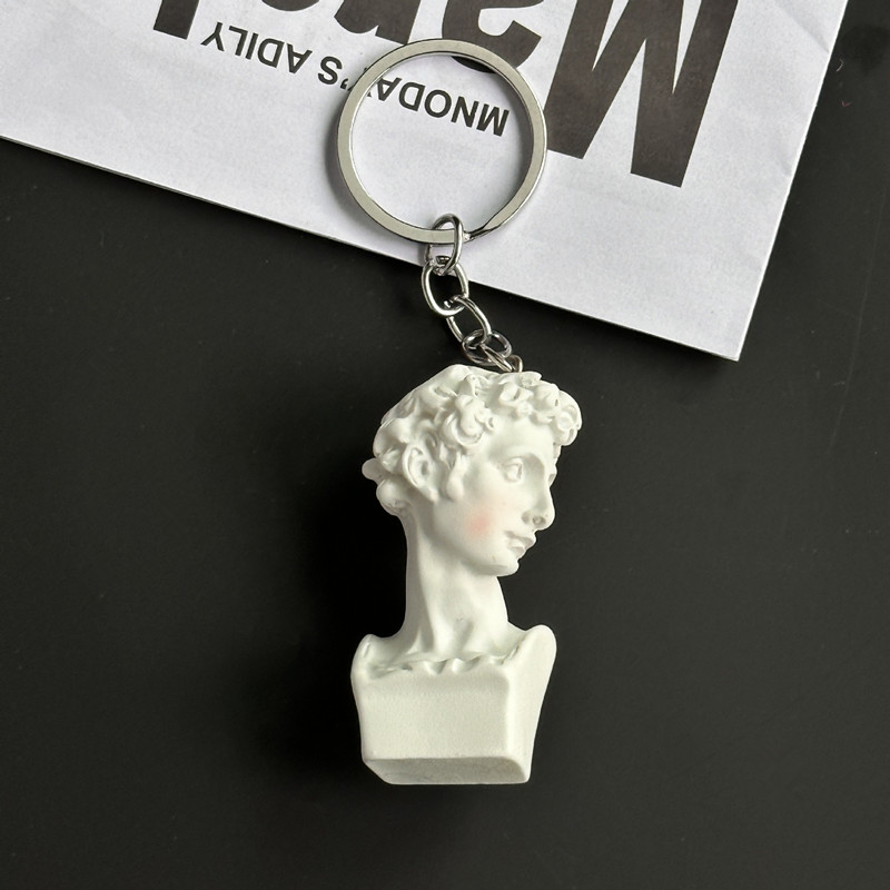 ミニ石膏像キーホルダー、北欧風写真小道具、ペンダント、樹脂バ - Resin Art A Keychain のレビューと価格