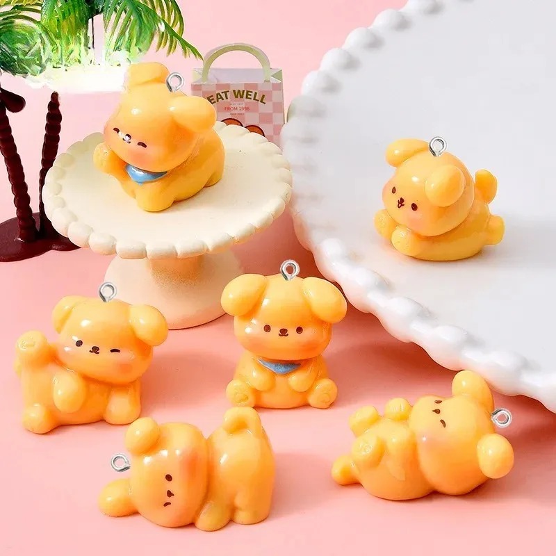 10 個かわいい漫画犬アクリル樹脂チャームミニペンダント D - Resin Art Acrylic のレビューと価格