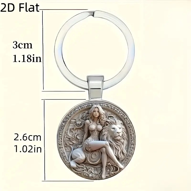 2Dのユニークなヨーロッパ風の女神とライオンのデザイン、そし - Resin Art Keychain Design のレビューと価格